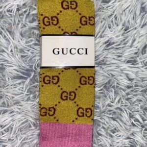 Yellow + Pink Gucci Socks